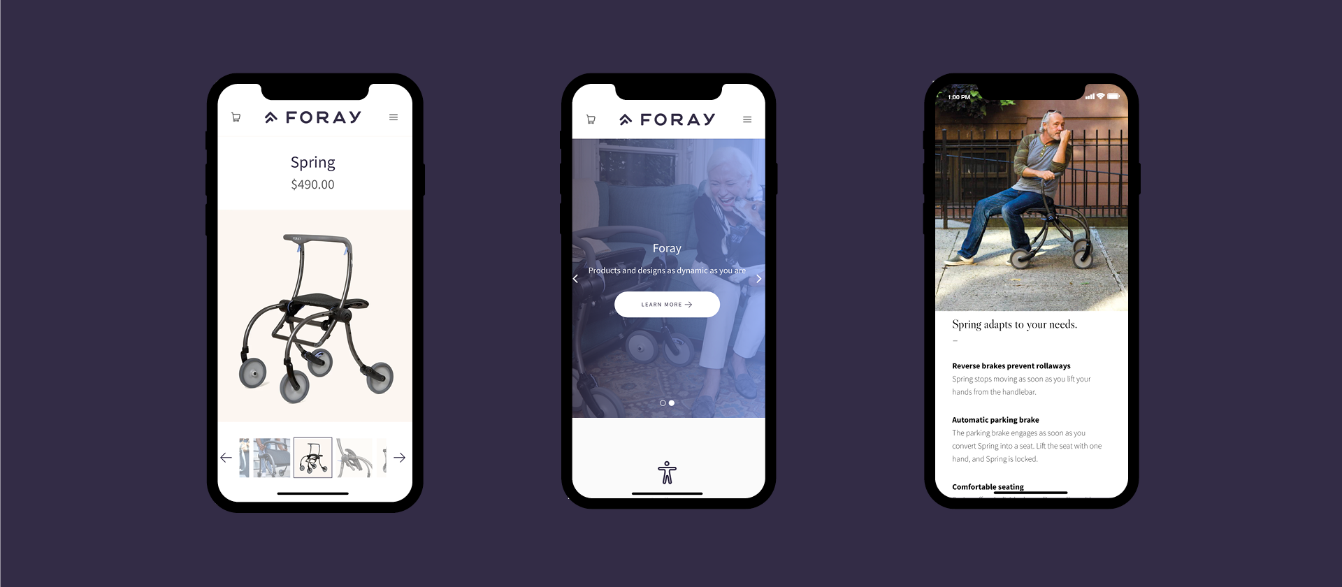 Foray Design Website Mobile Display Mock Up