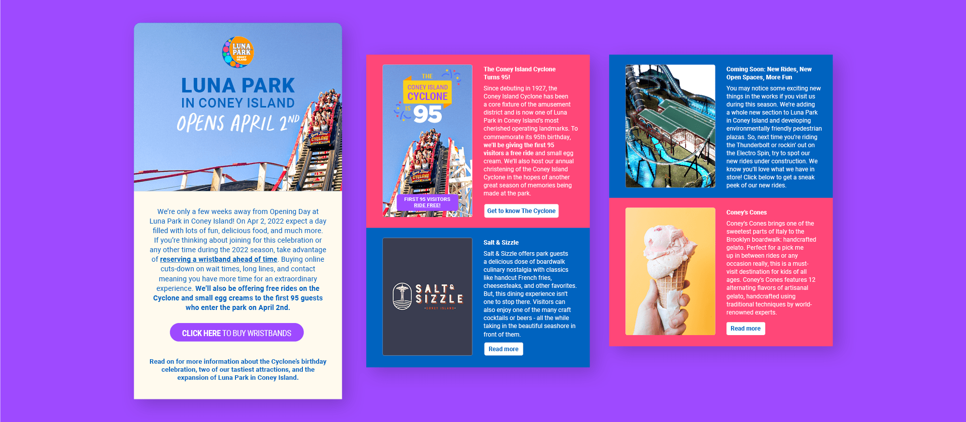 DAVID.MARKET - Luna Park in Coney Island Case Study - Opening Day 2022 Newsletter Mock Up