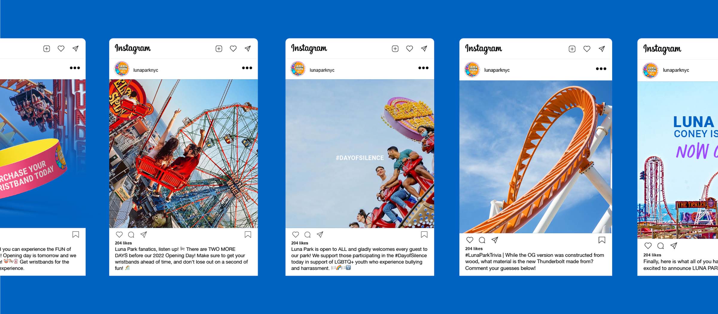 DAVID.MARKET - Luna Park in Coney Island Case Study - Instagram Visuals for Opening Day 2022