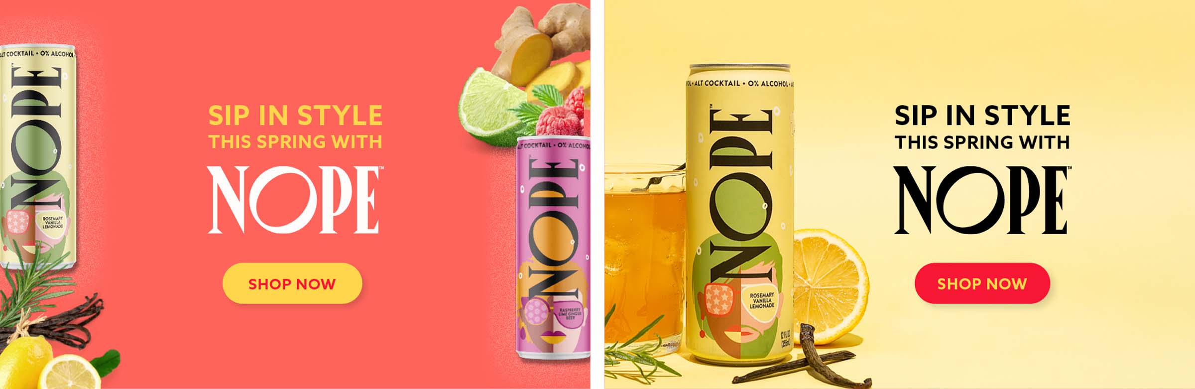 NOPE Beverages - Portfolio Image - Email Graphic Mockups Example