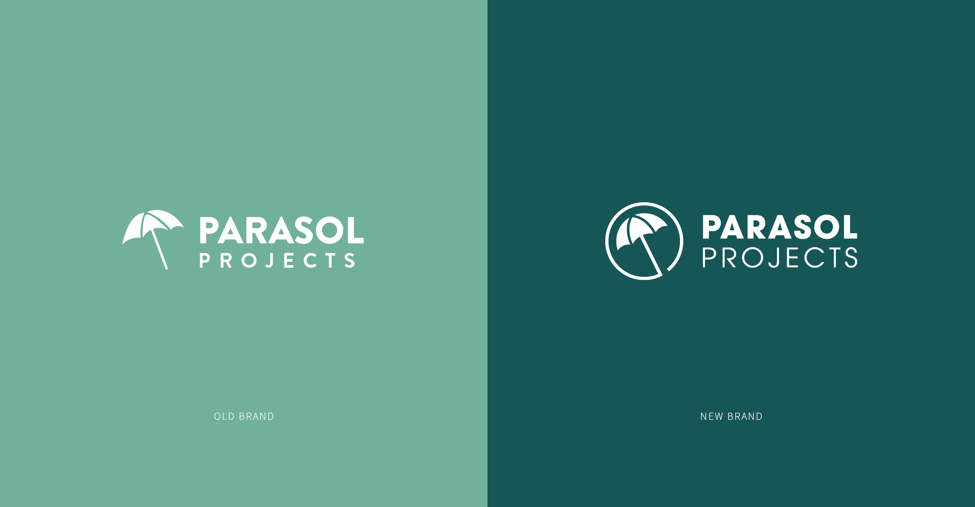 Parasol Projects branding before and after image
